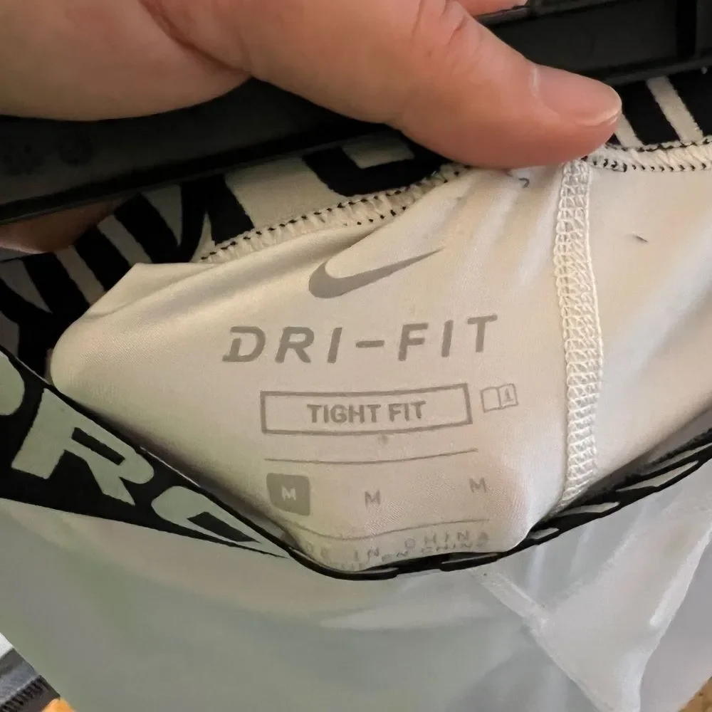 Nike Pro Dri Fit Men’s White Leggings M Tight Fit